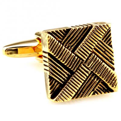 Rustic Gold Stepping Design Cufflinks.JPG